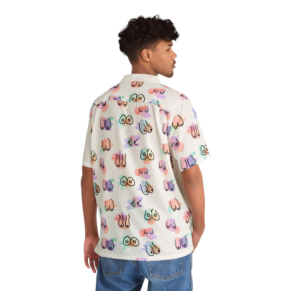 Vibin Hawaiian Tiddy Shirt- White Block