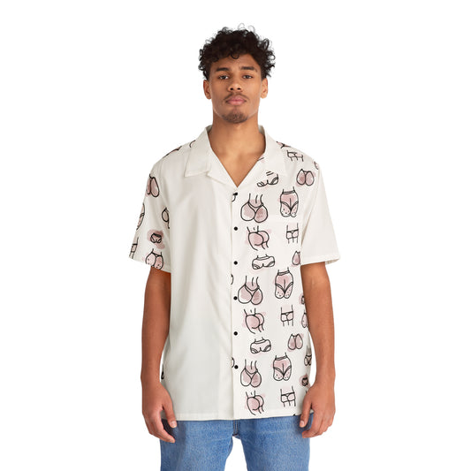 Natural Hawaiian Boodie Shirt- White Block