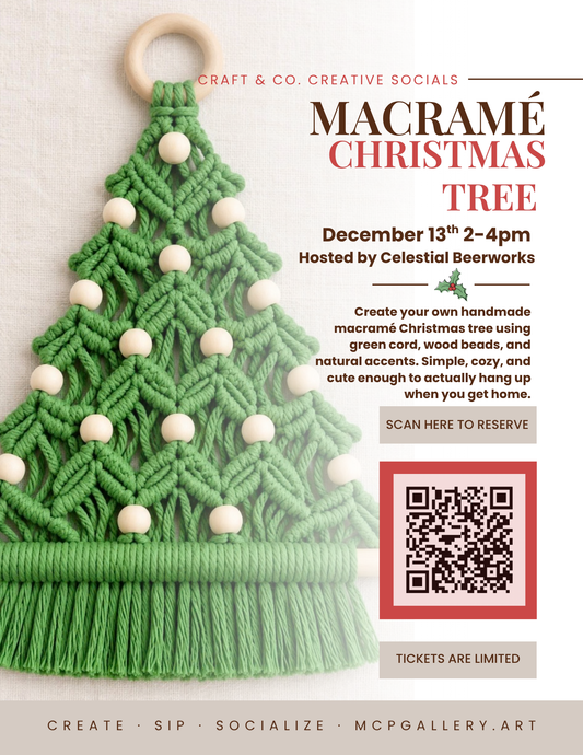 Macramé Christmas Tree at Celestial Beerworks