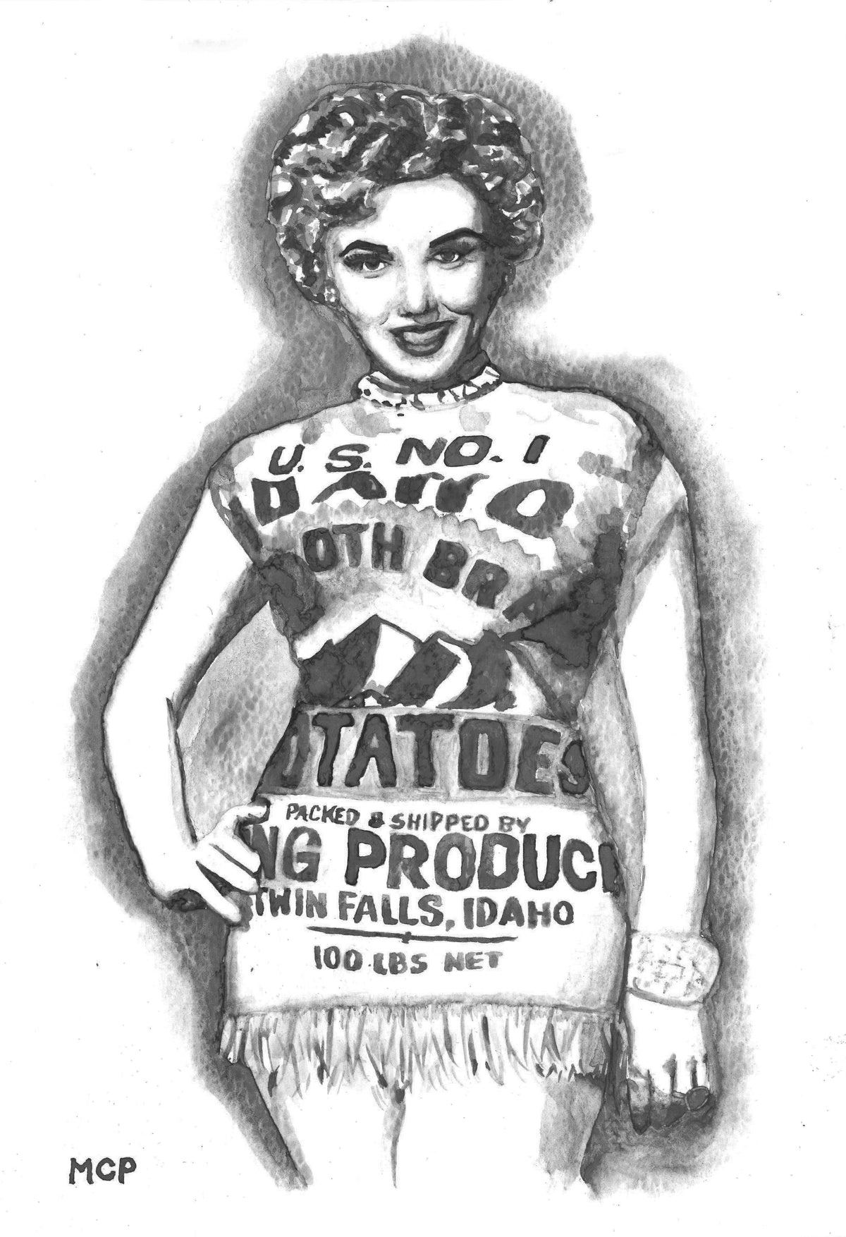 Marilyn Monroe Potato Sack Print