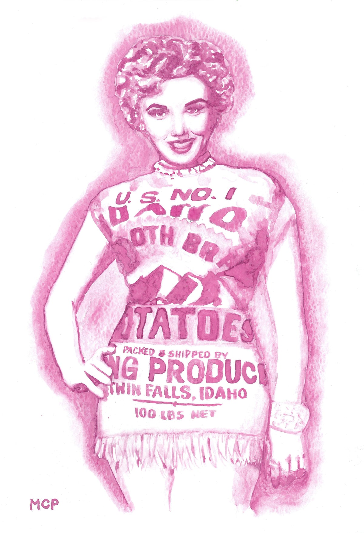 Marilyn Monroe Potato Sack Print