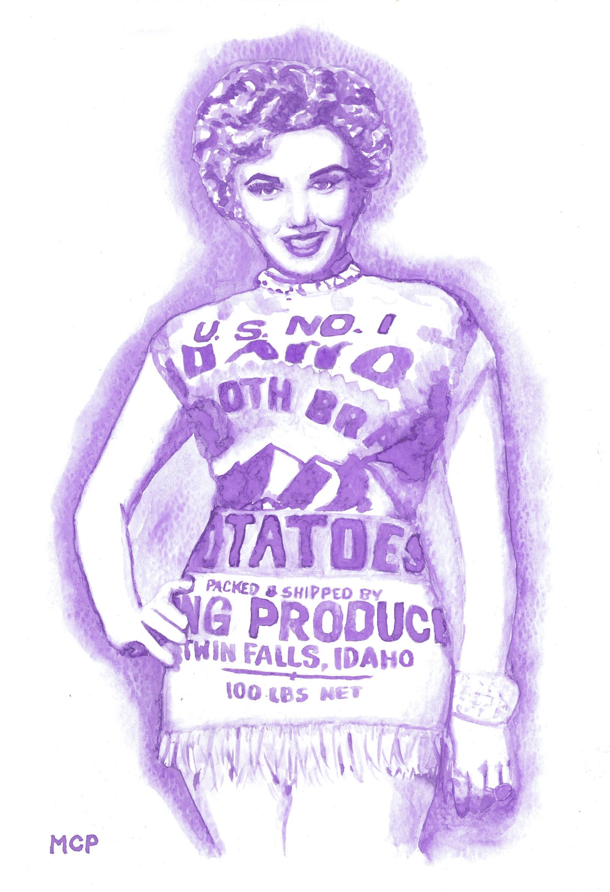 Marilyn Monroe Potato Sack Print