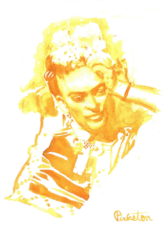 Frida Kahlo Monotone Leaning Print