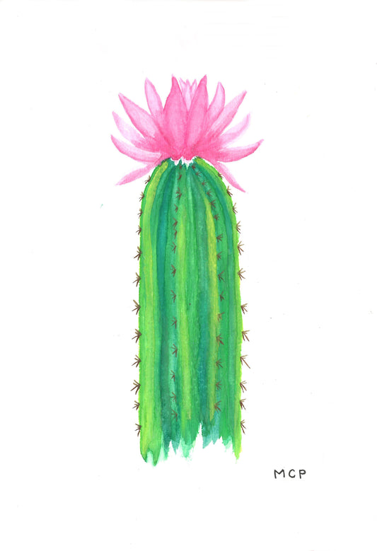 Watercolor Cactus Flower Print