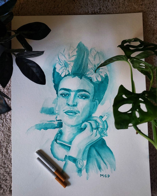 Frida Kahlo Cigarette Print