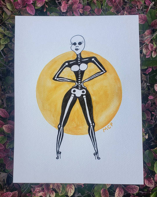 Skeleton Pin Up Print